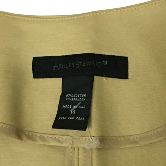 Ashley Stewart Tan Open Ruched Sleeve Cropped Jacket - Women’s 14 NWOT - Picture 11 of 13